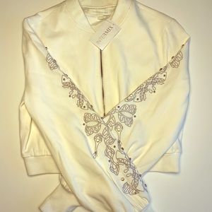 Jonathan Simkhai White Jacket with Embezzling